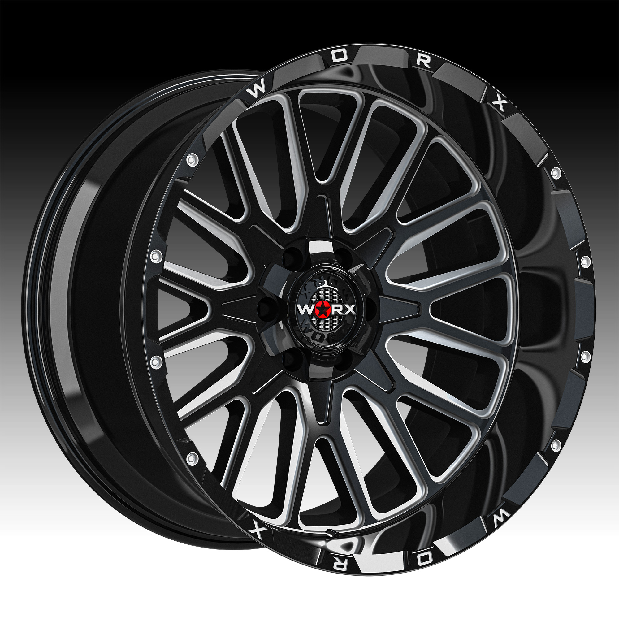 Worx Offroad 818BM Gloss Black Milled Custom Truck Wheels 818BM